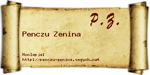 Penczu Zenina névjegykártya